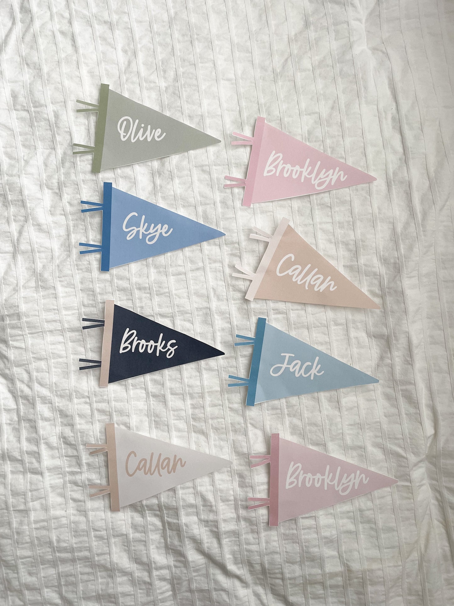Printable Personalized Mini Pennant Flag - Birth Announcement Prop