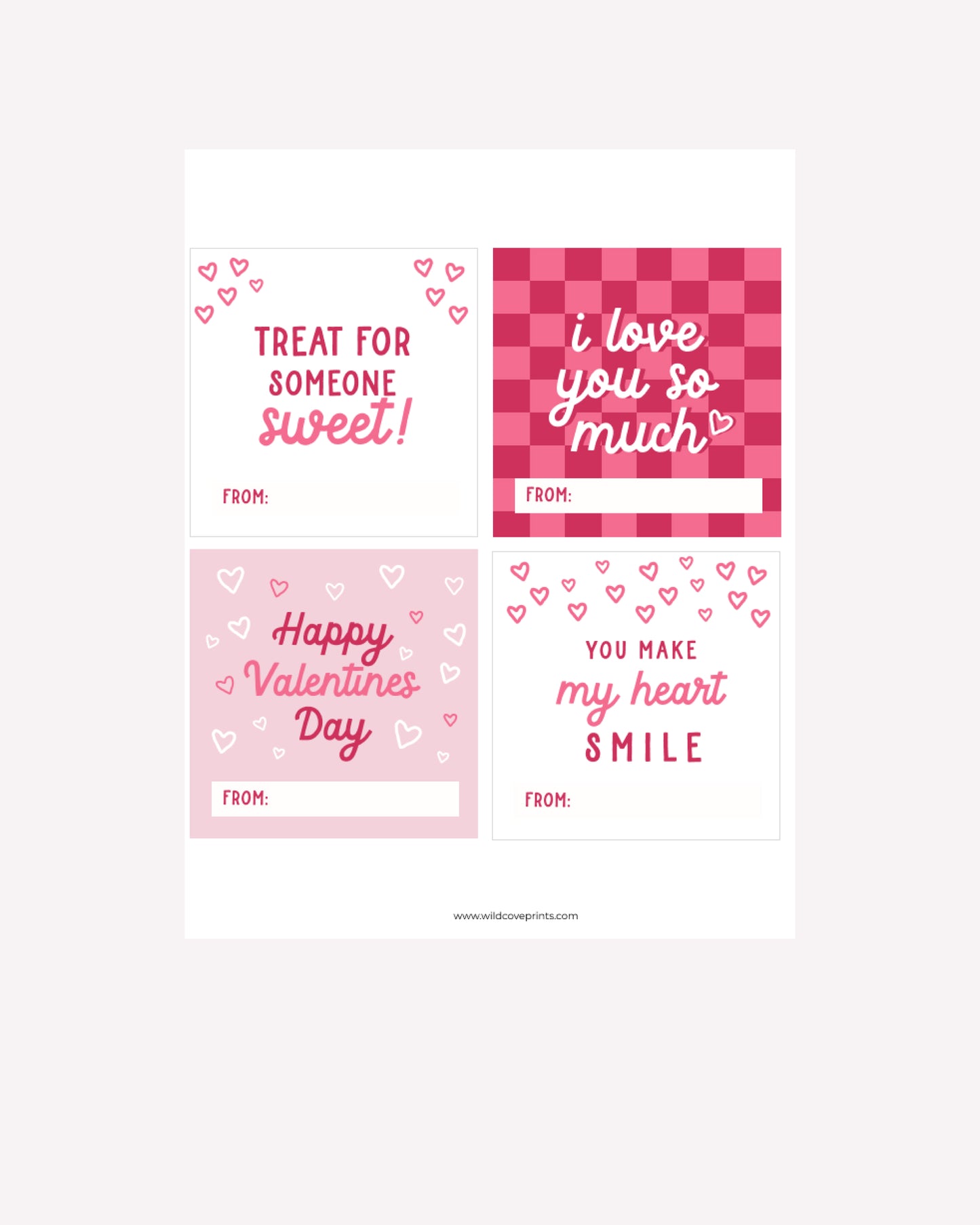 Valentines Day Variety Cards — Printable Valentines