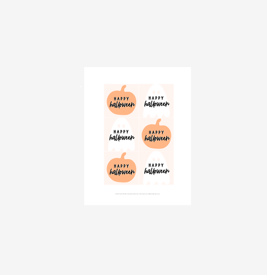 Happy halloween Ghost/Pumpkin tags - printable