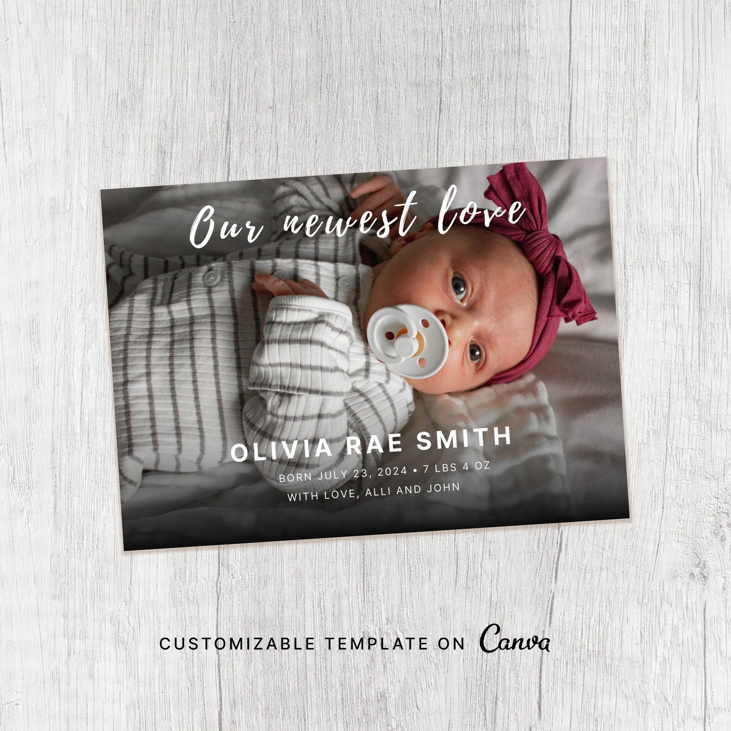 Editable Birth announcement