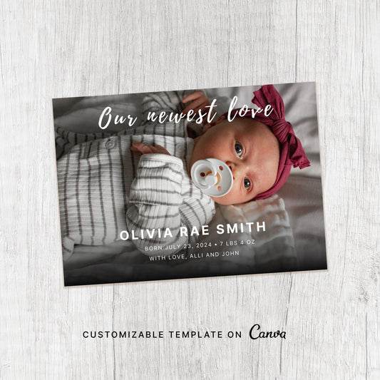 Editable Birth announcement