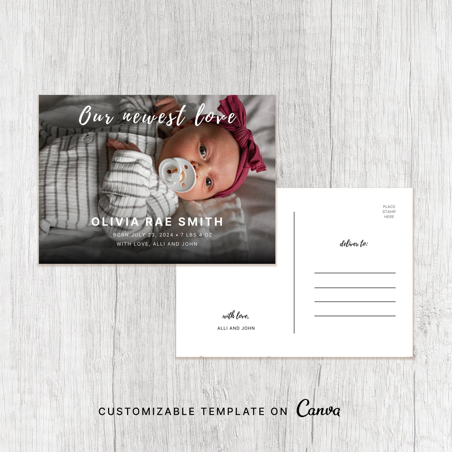 Editable Birth announcement