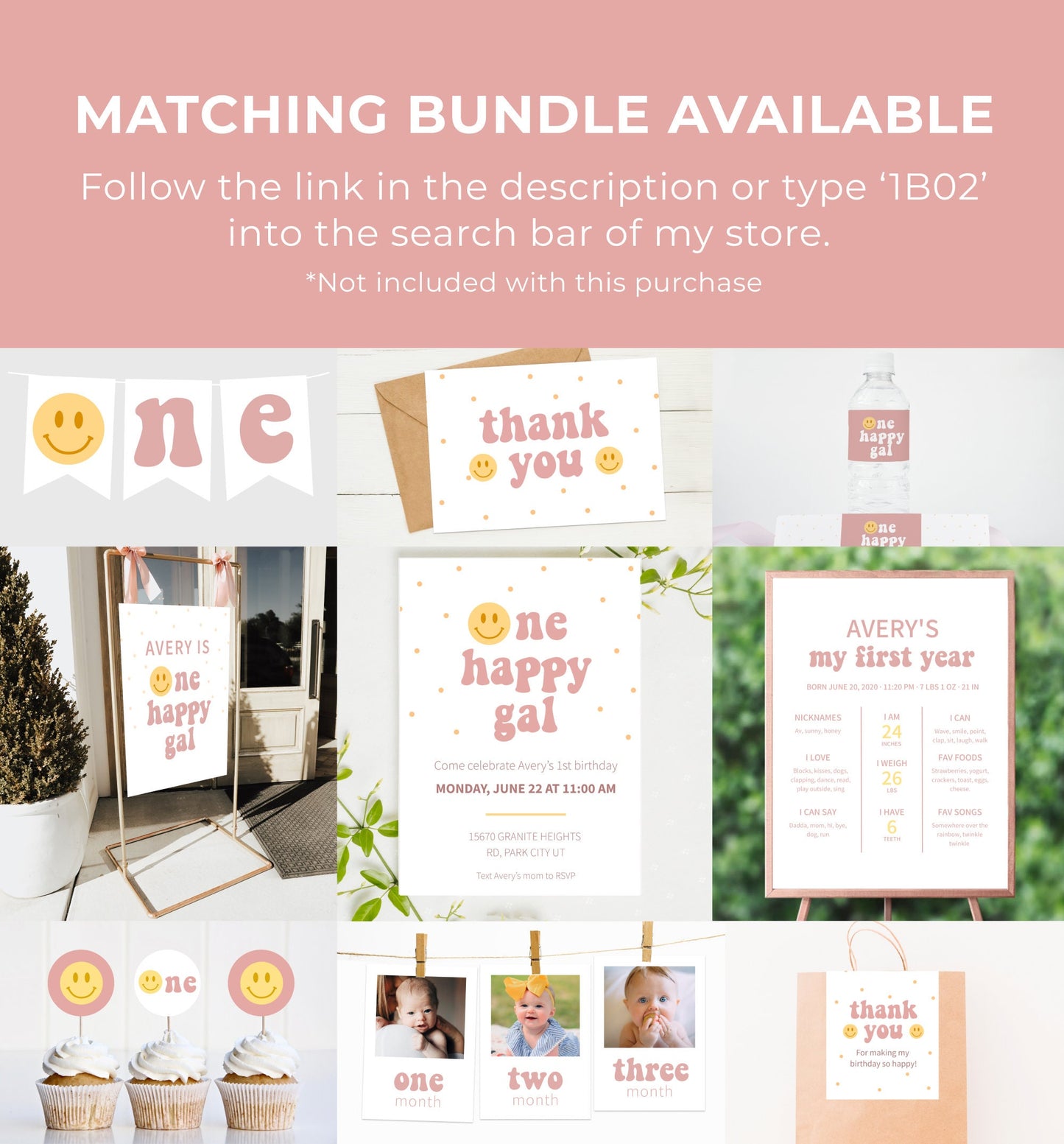 One Happy Gal Time Capsule sign with matching note cards