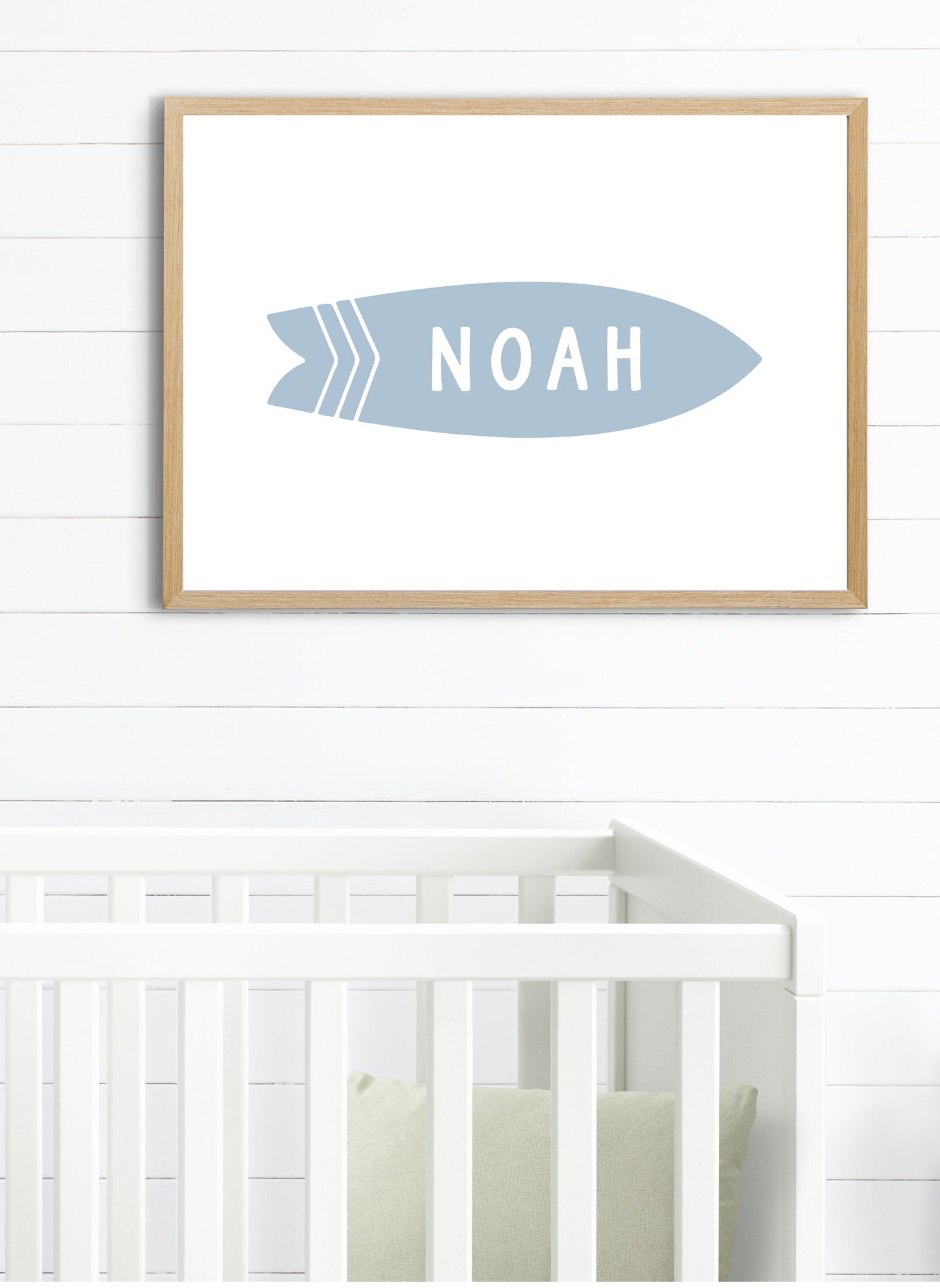 Personalized Name Surfboard Print (Blue)