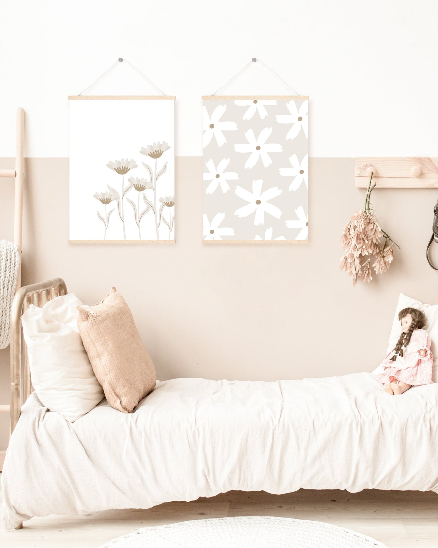 Neutral Floral Prints Set of 2