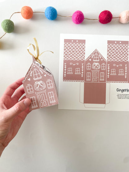 Printable Gingerbread House Gift Box