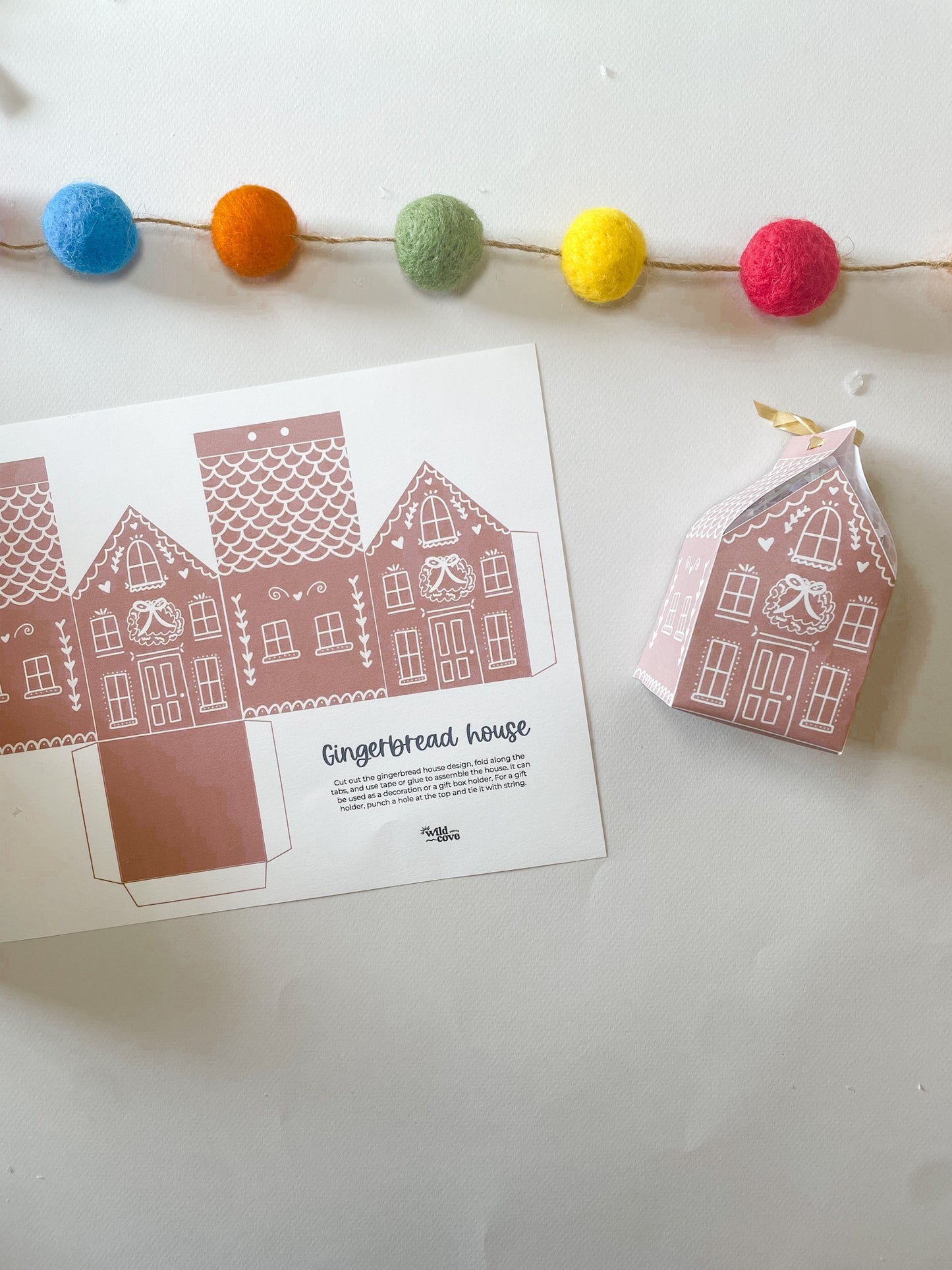 Printable Gingerbread House Gift Box