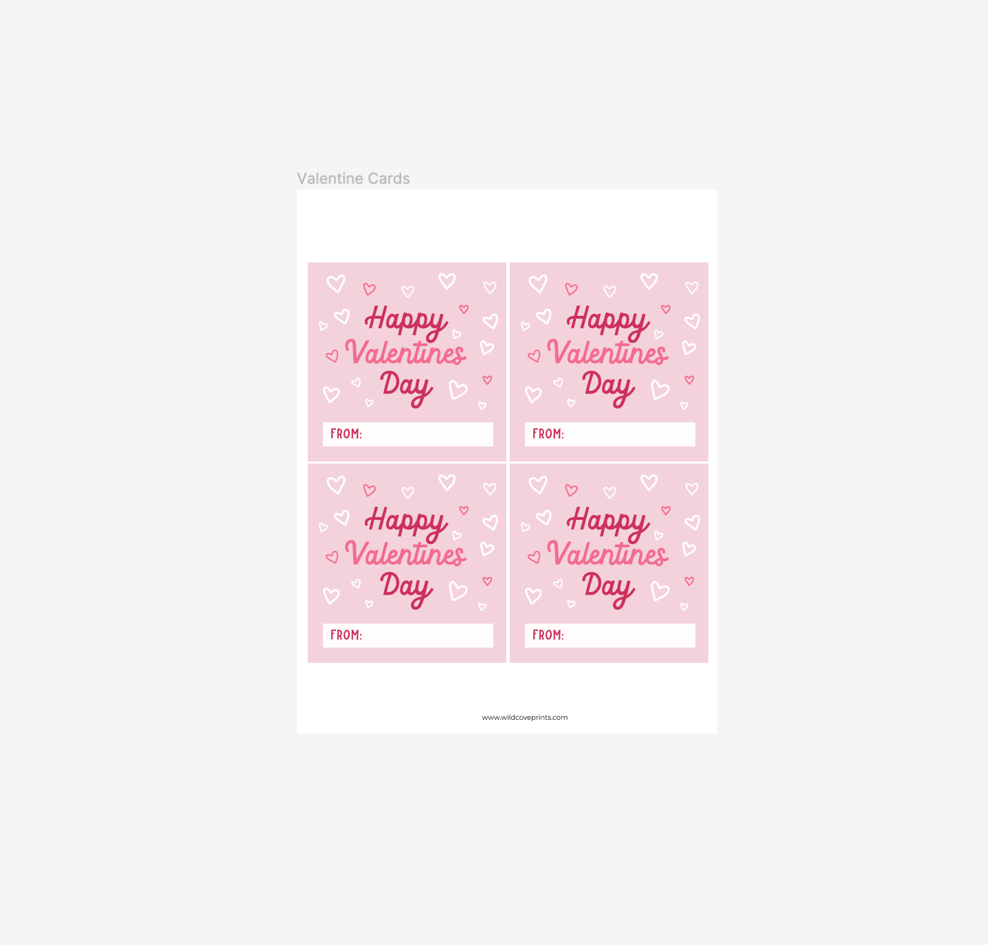 Happy Valentines Day — Printable Valentines