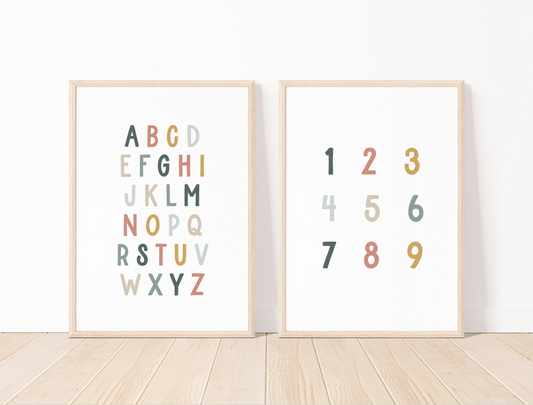 Boho Rainbow Alphabet & Numbers Print