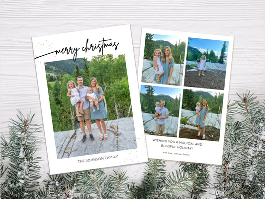 Merry Christmas with 4 photo grid editable Template