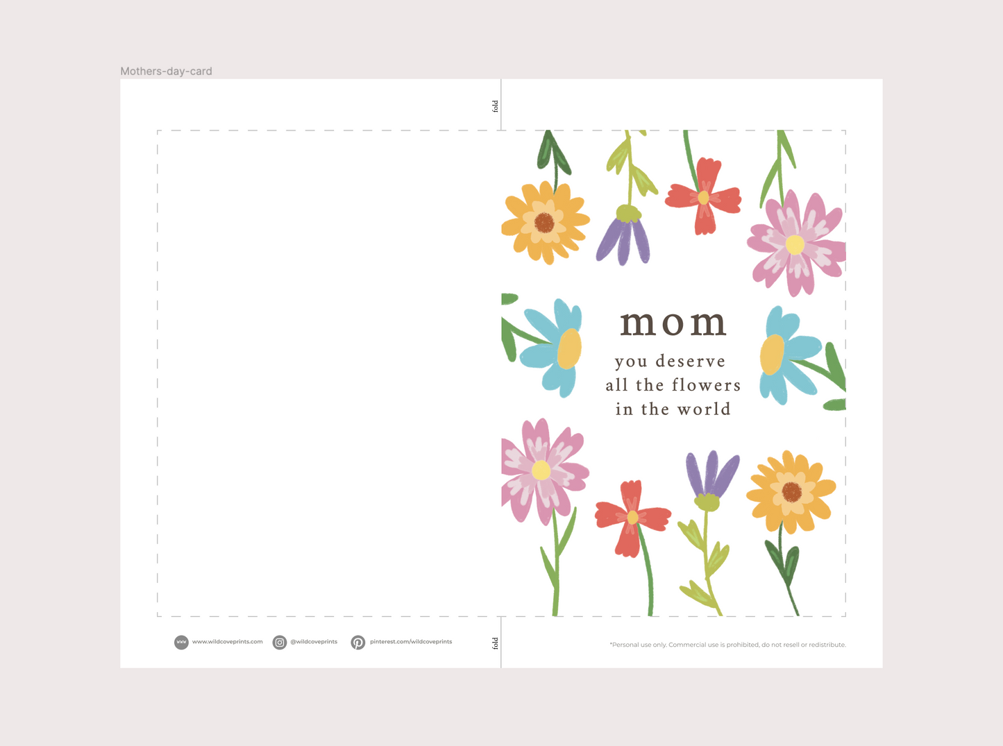 Free Mother's Day Card - You deserve all the flowers