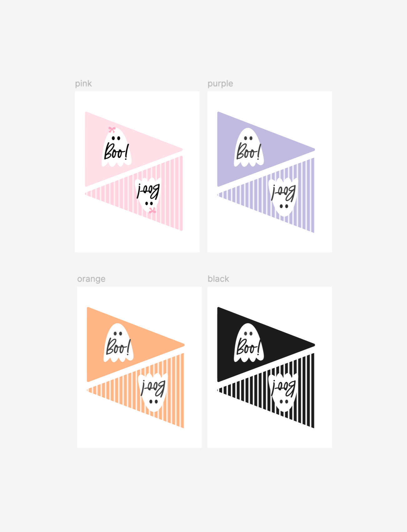 Printable Boo Pennant Flags