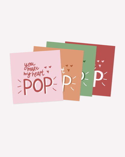 You make my heart POP — Printable Valentines