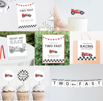 Two Fast Printable Birthday Party Bundle