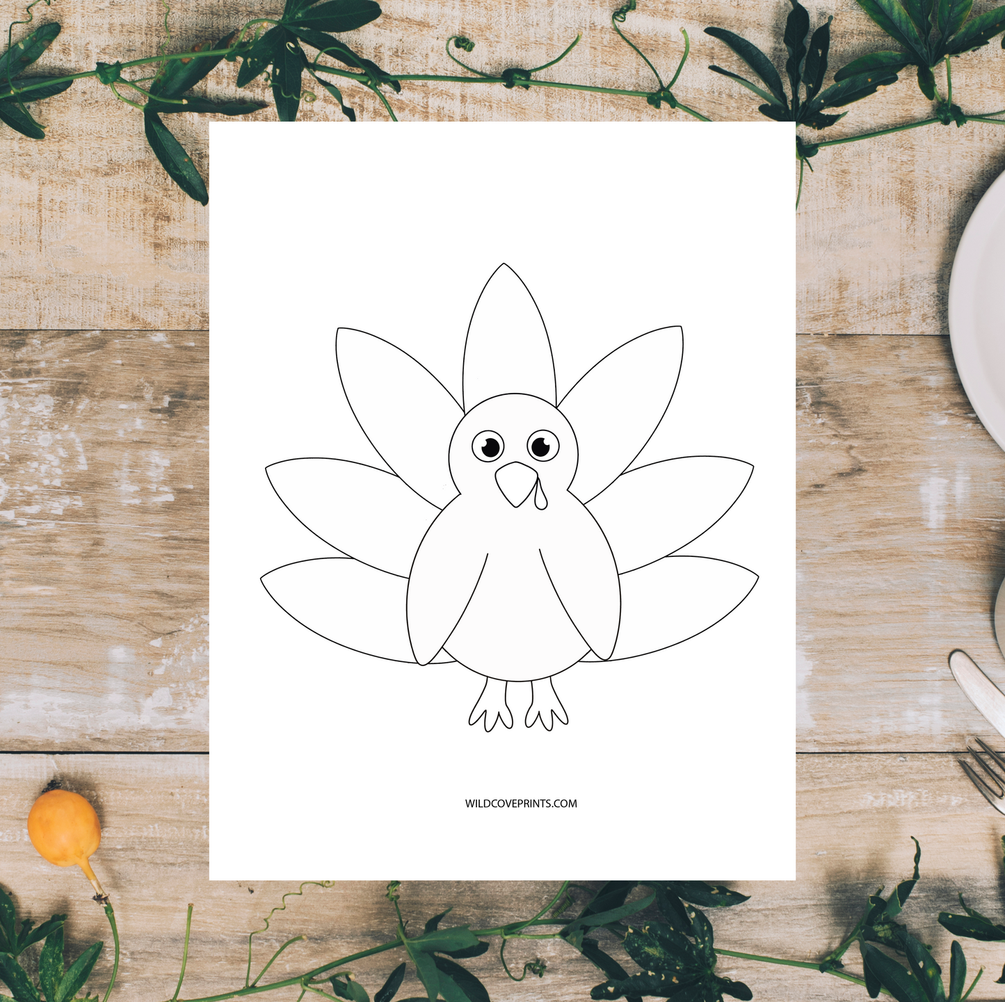 Free turkey coloring page