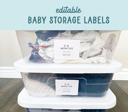 Editable Baby Storage Labels