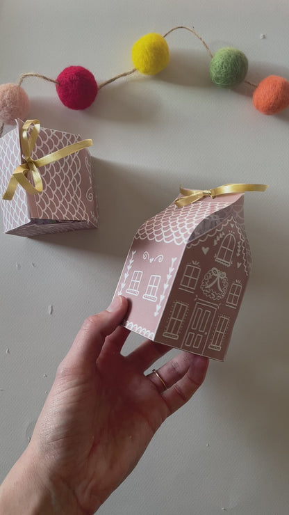 Printable Gingerbread House Gift Box