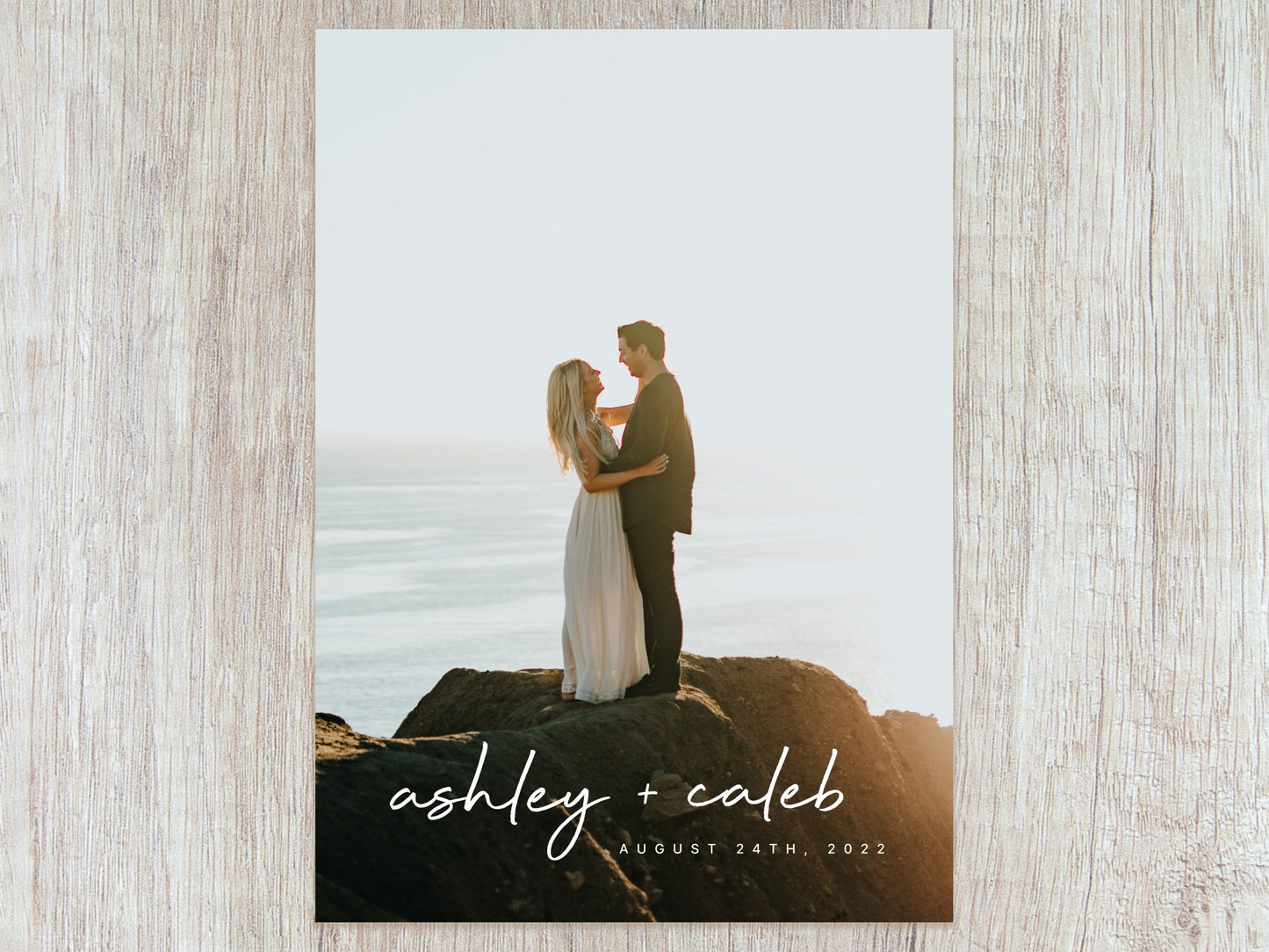 Minimalist Script LDS Wedding Invitation (Ashley + Caleb Template)