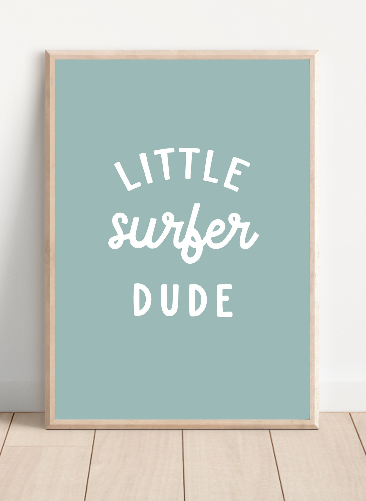 Little Surfer Dude Wall Print