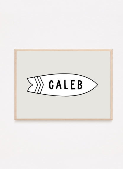 Personalized Name Rad Surfer Boy Gallery Wall Print Set of 6