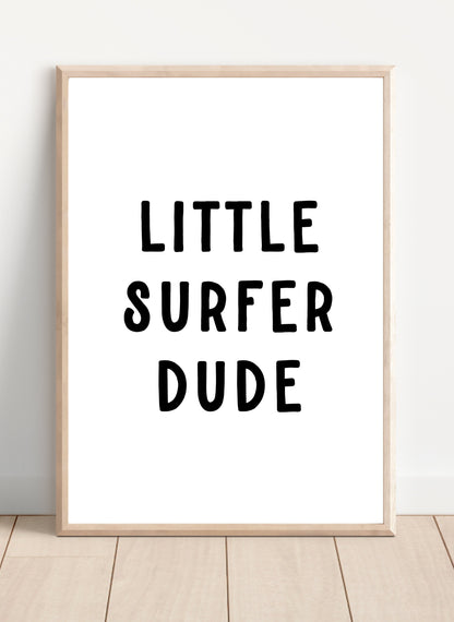 Personalized Name Little Surfer Boy Gallery Wall Set of 6 Prints