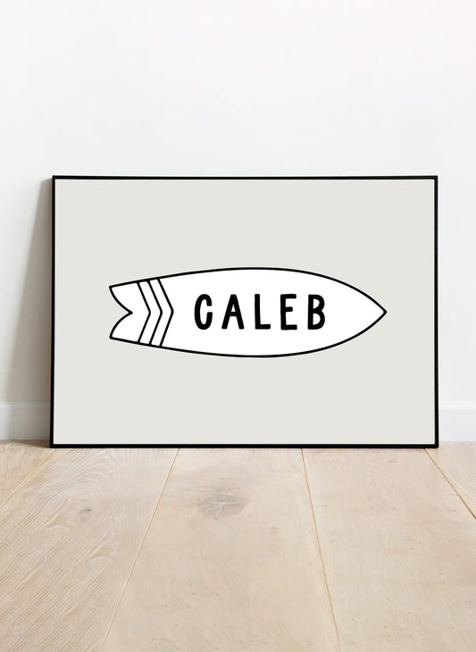 Personalized Name Surfboard Print