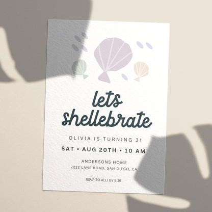 Let's Shellebrate Invitation Mermaid Party
