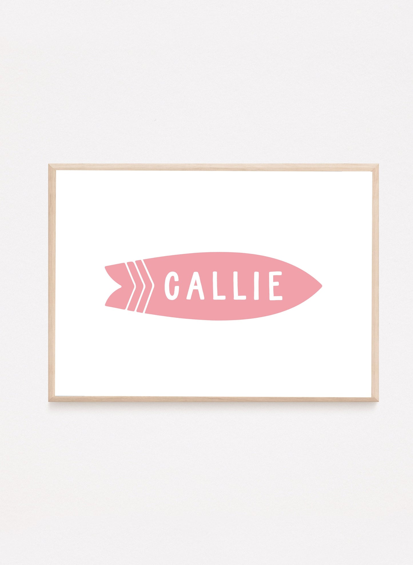 Personalized Pink Name Surfboard Print