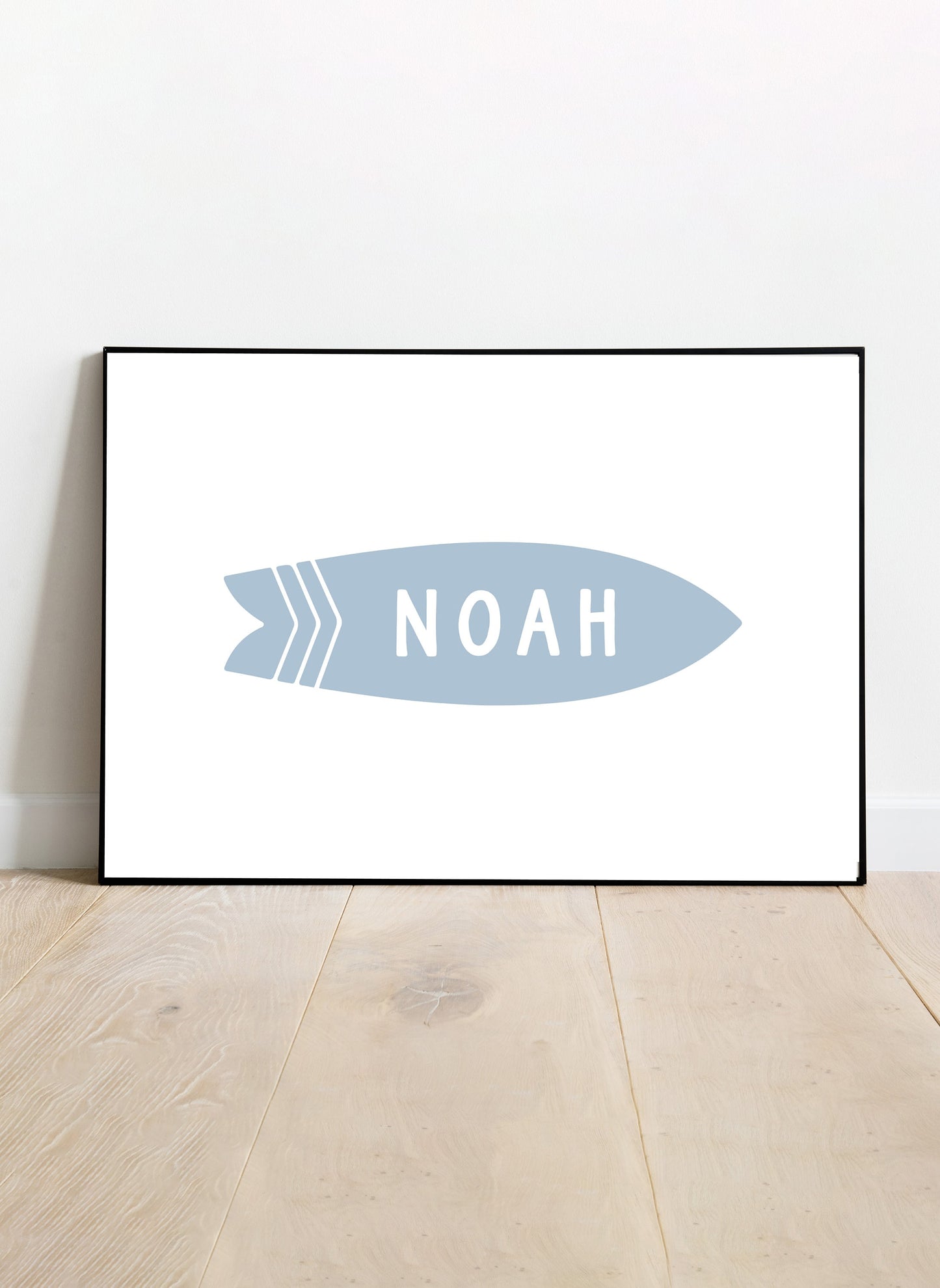 Personalized Name Surfboard Print (Blue)