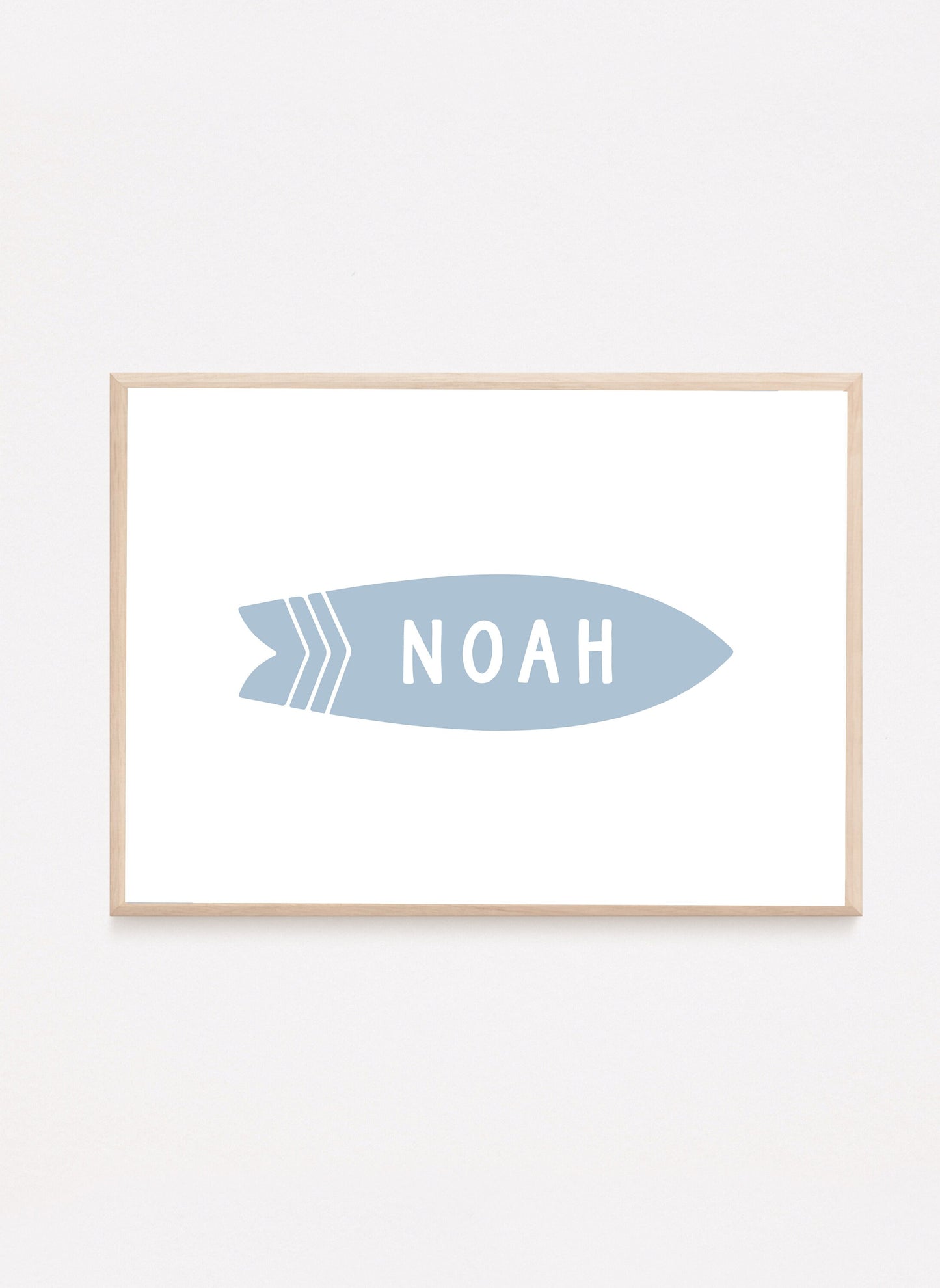 Personalized Name Surfboard Print (Blue)