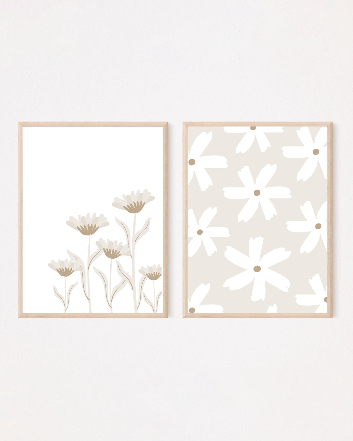 Neutral Floral Prints Set of 2